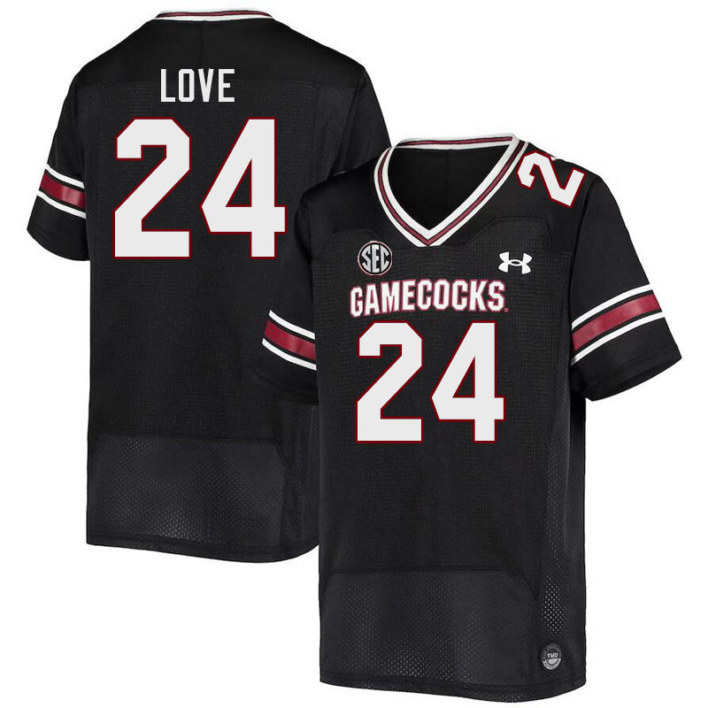 Men #24 Mason Love South Carolina Gamecocks College Football Jerseys Stitched-Black